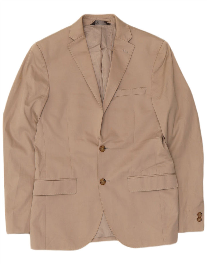 Giacca blazer slim fit a 2 bottoni Marks & Spencer da uomo UK 36 piccola Beige