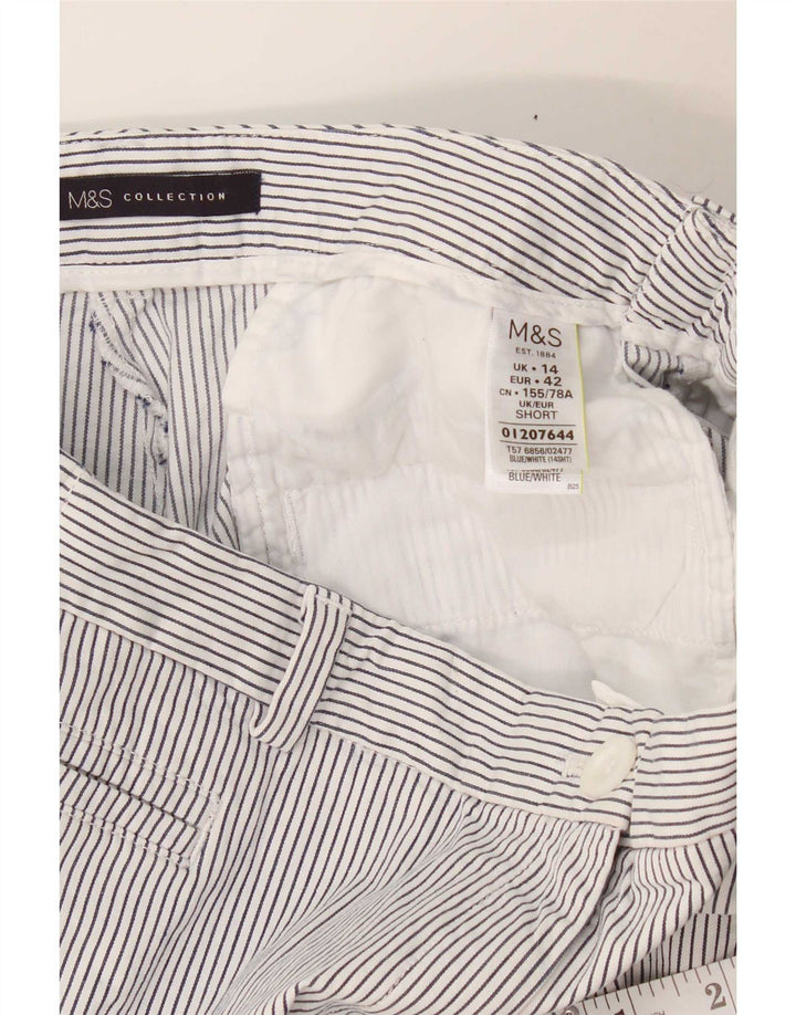 Pantaloni chino da donna Marks & Spencer UK 14 medi W30 L26 a righe bianche