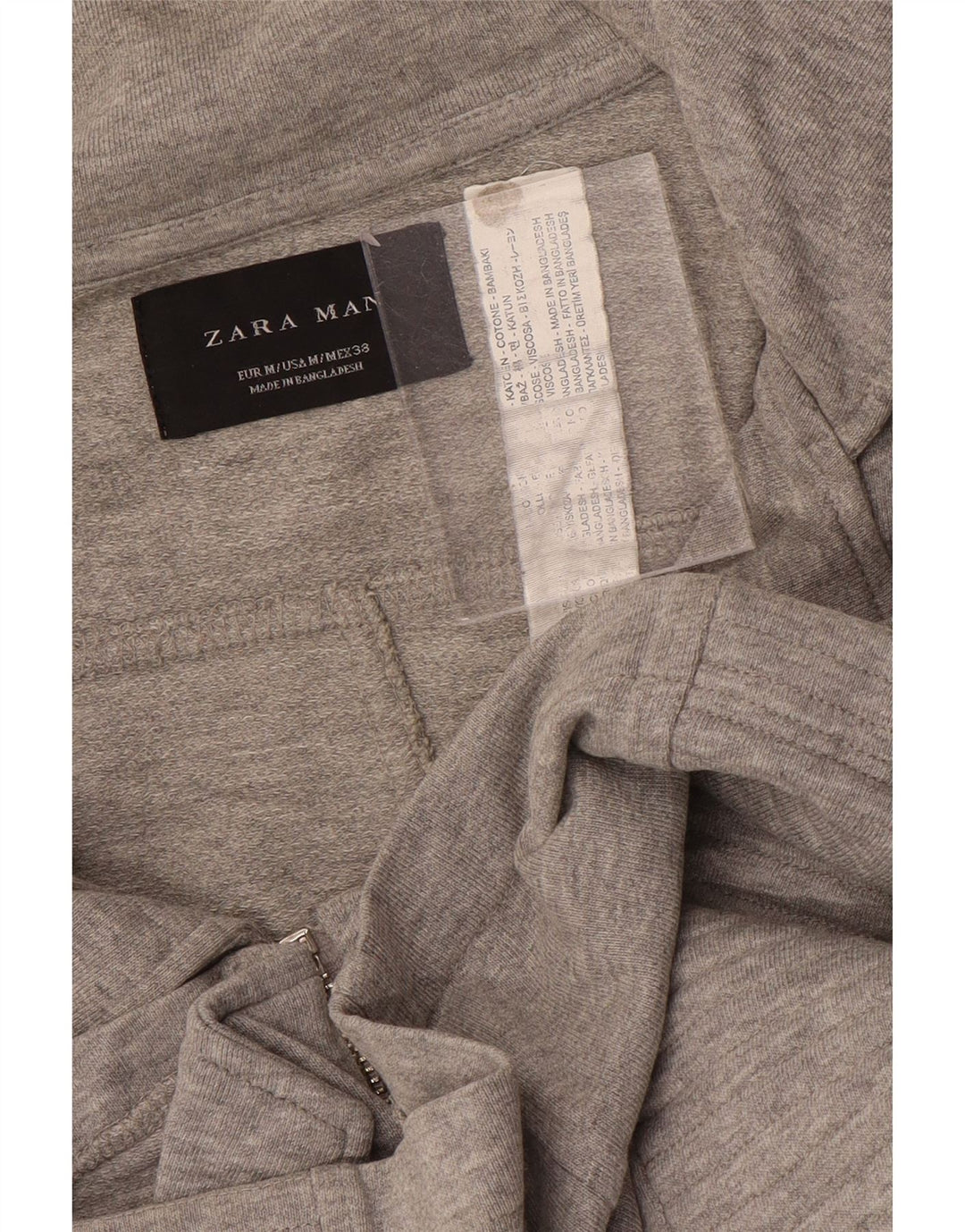 Giacca da ginnastica da uomo Zara in cotone mélange grigio medio