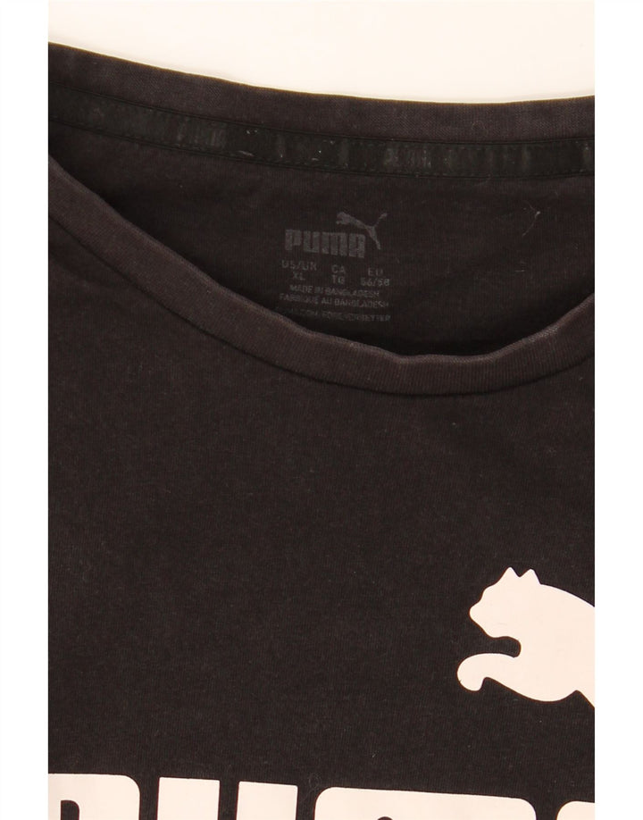 PUMA Mens Graphic T-Shirt Top XL Black Cotton Vintage Puma and Second-Hand Puma from Messina Hembry 