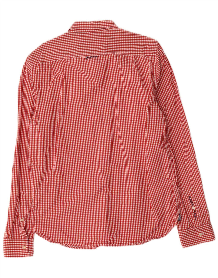 Camicia da uomo Superdry XL in cotone a quadretti rossi