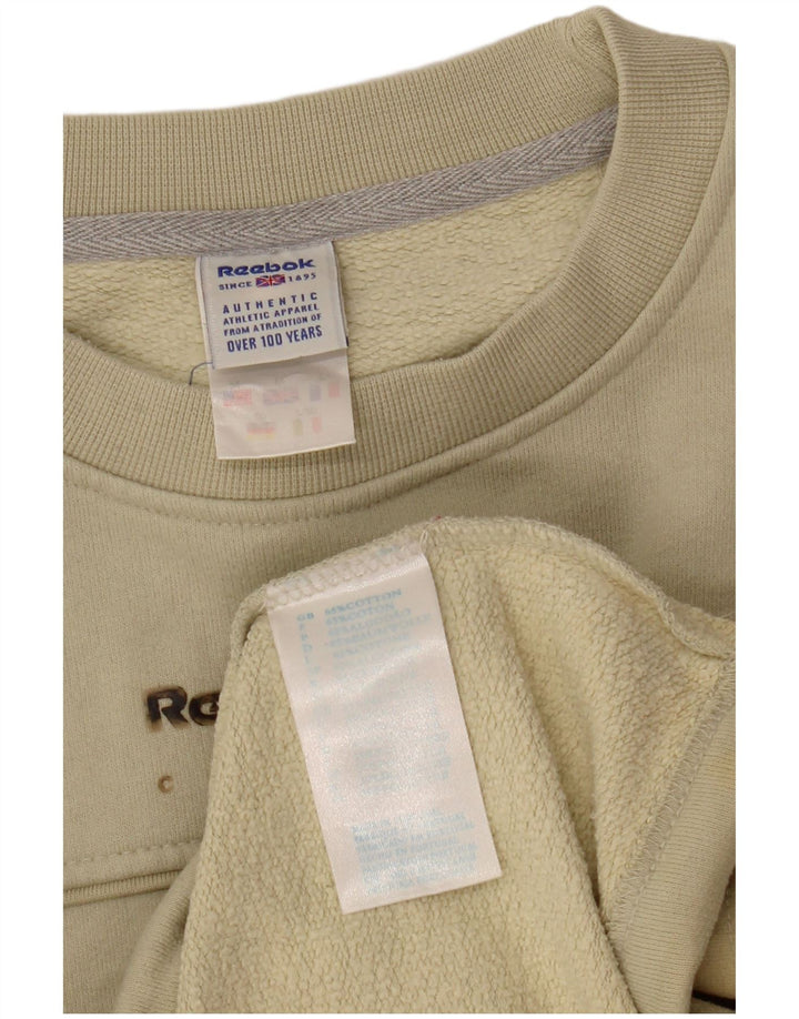 Felpa grafica da uomo Reebok, maglione, cotone verde medio