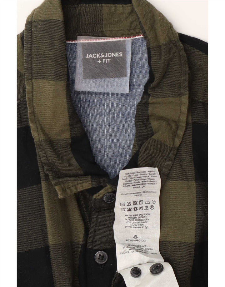 Jack & Jones Camicia da uomo in flanella XL verde cotone a quadretti
