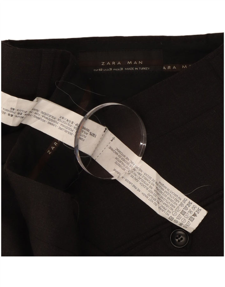 Pantaloni da abito dritti da uomo Zara EU 40 medio W31 L30 poliestere grigio