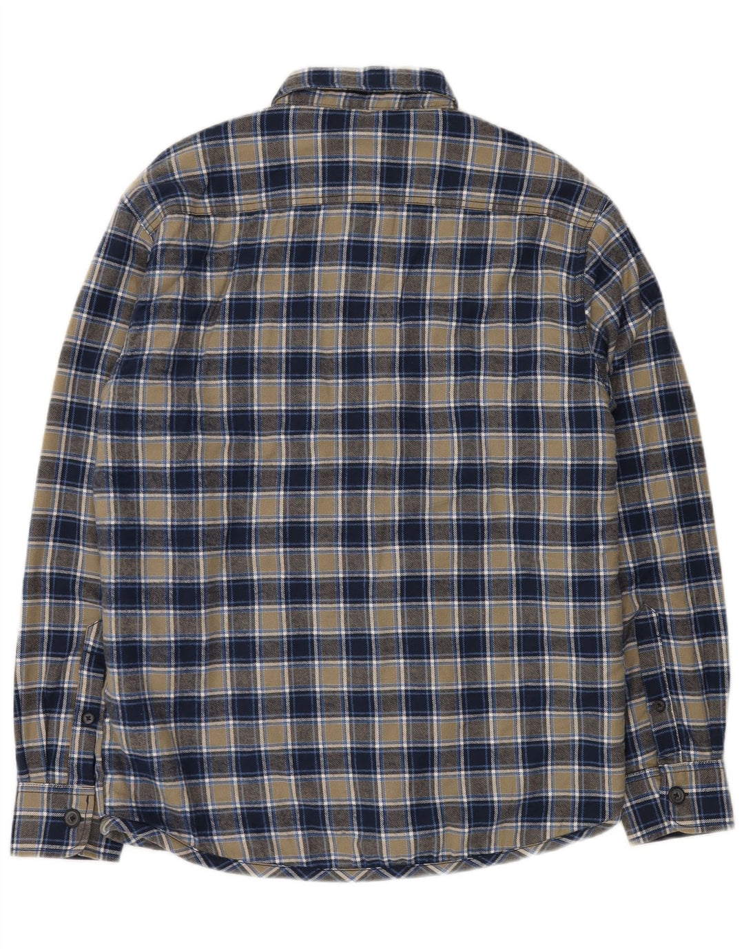 CAMARGUE Camicia da uomo in flanella da boscaiolo, cotone medio a quadri blu navy