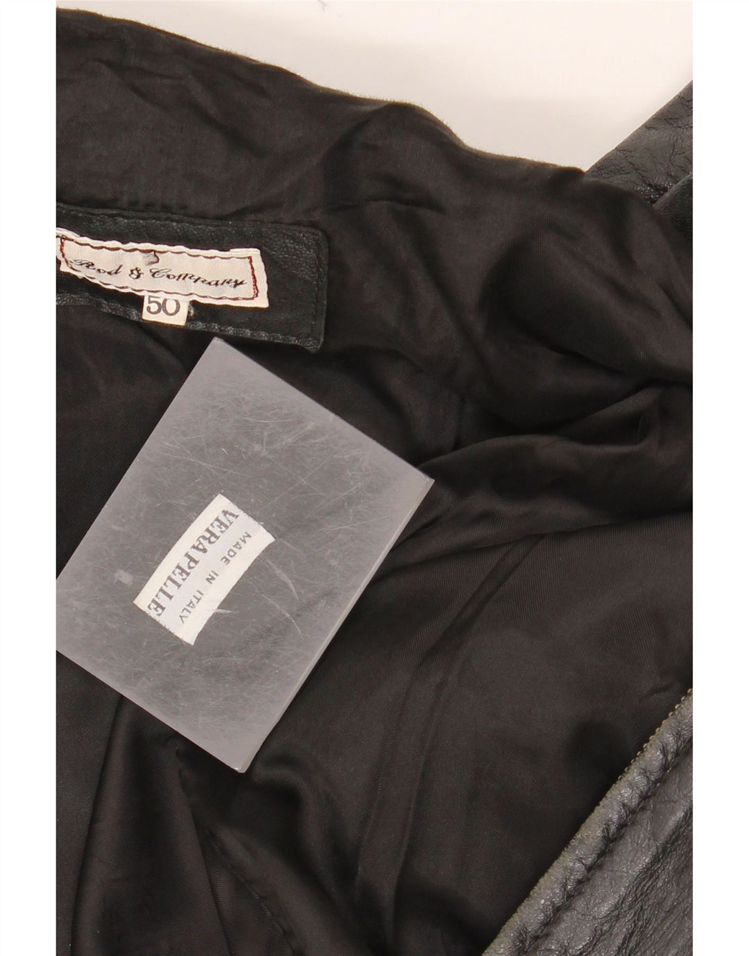 Giacca in pelle da uomo VINTAGE IT 50 Large in pelle nera