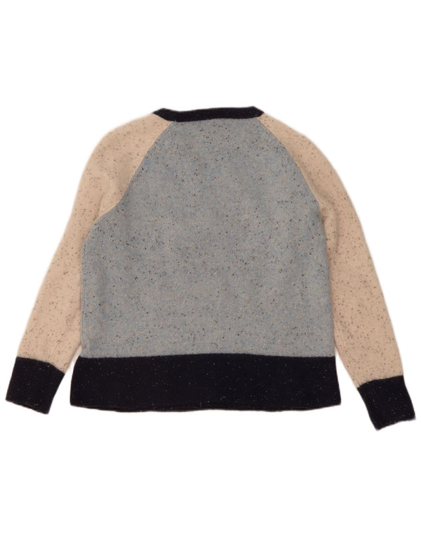 Maglione maglione girocollo da donna White Stuff UK 14 Lana screziata blu medio