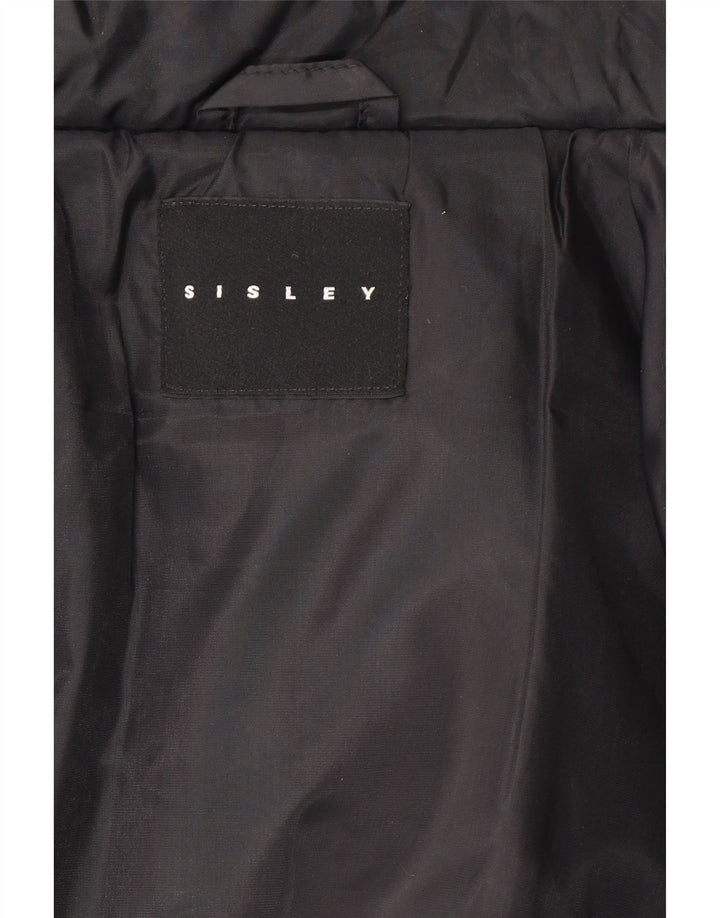 Giacca imbottita oversize corta da donna Sisley UK 14 media nera in poliammide
