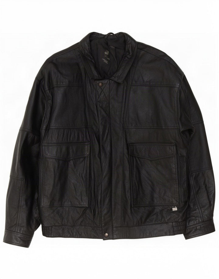 Giacca in pelle da uomo Max Moser IT 50 grande nera