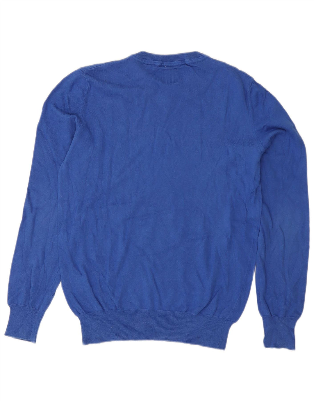 Maglione da uomo con scollo a V vestibilità regolare Murphy & Nye in cotone blu medio