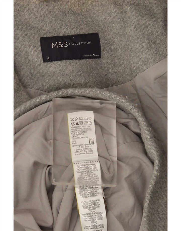 Cappotto doppiopetto Marks & Spencer da donna UK 22 3XL Poliestere grigio