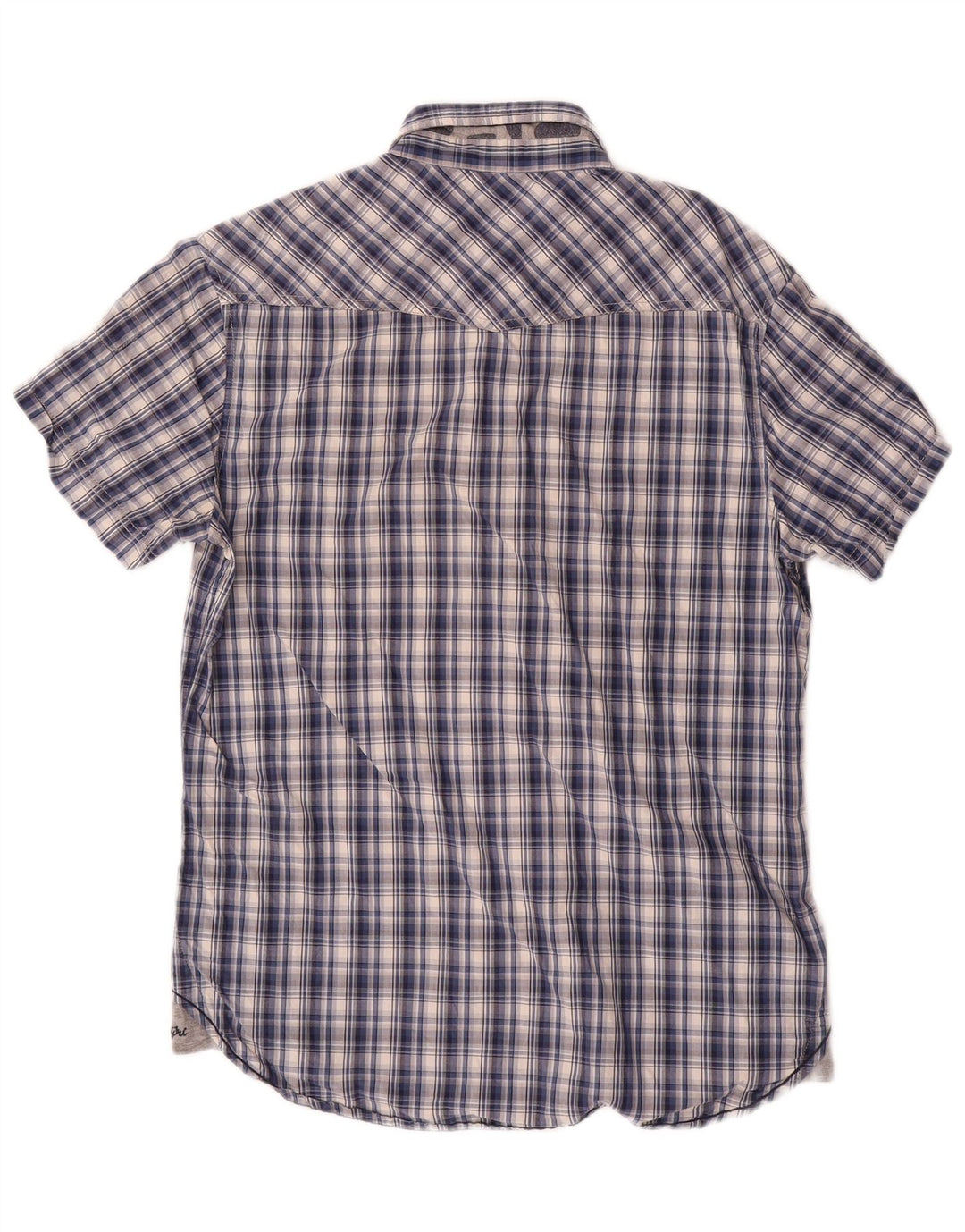 Camicia a maniche corte da uomo Napapijri a quadri blu navy medio