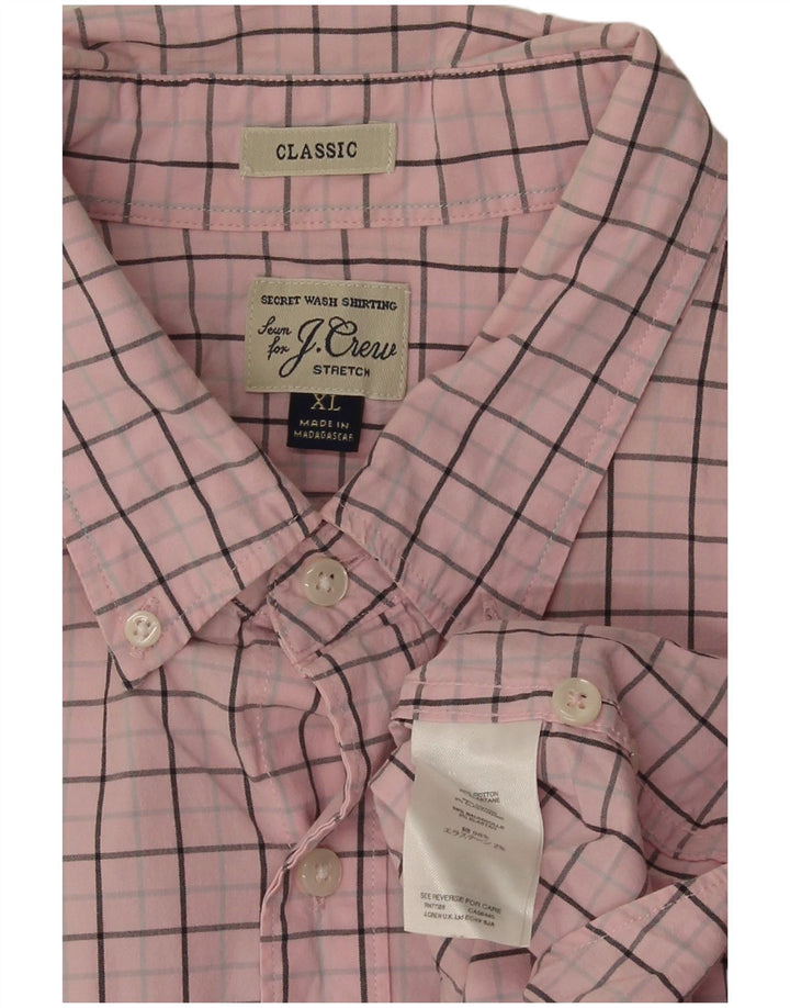 Camicia da uomo J. Crew vestibilità classica XL in cotone a quadri rosa