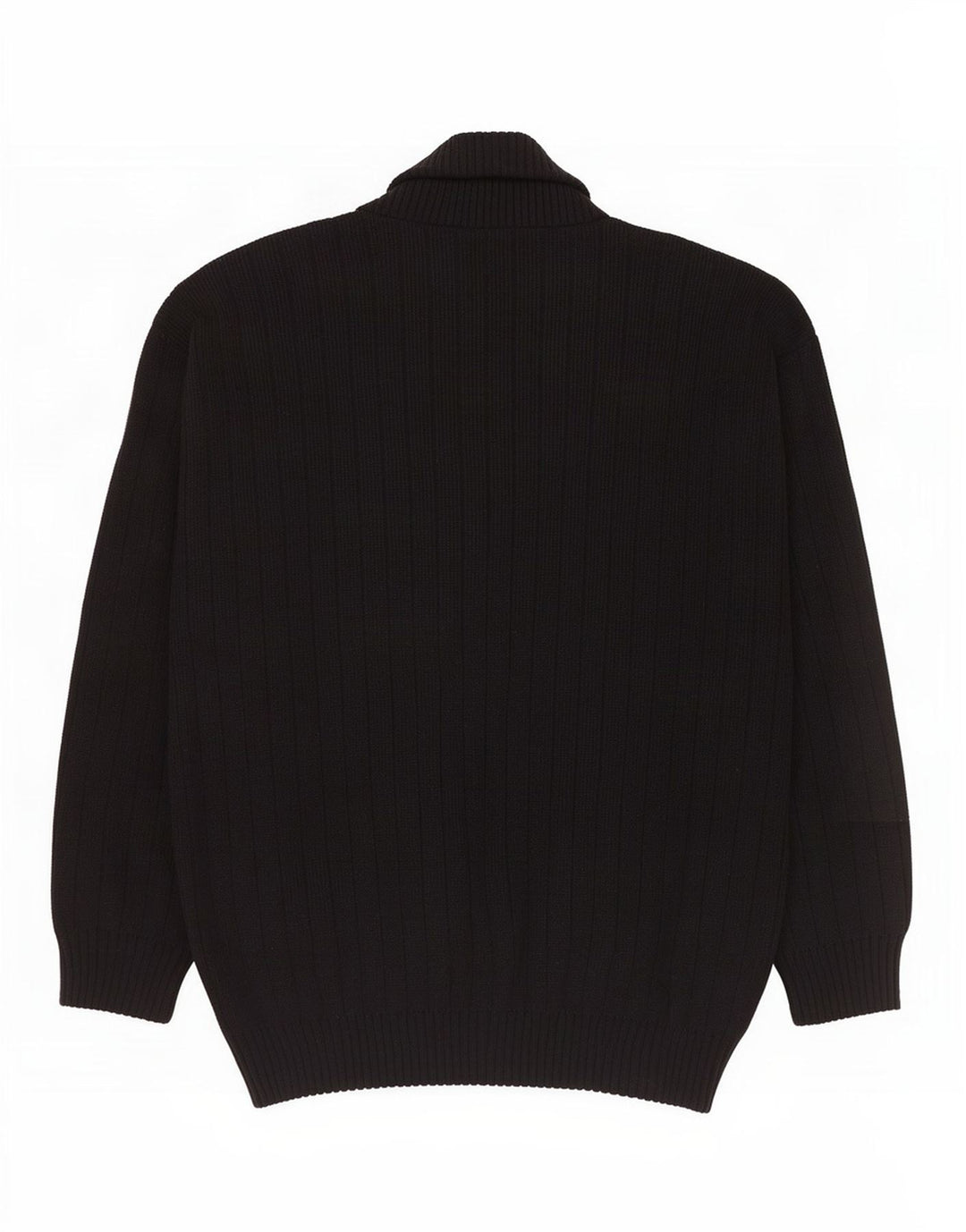 Maglione cardigan da uomo Finnegan grande acrilico nero Fair Isle