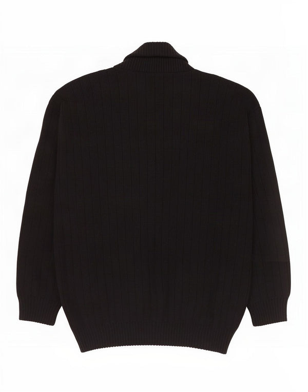 Maglione cardigan da uomo Finnegan grande acrilico nero Fair Isle