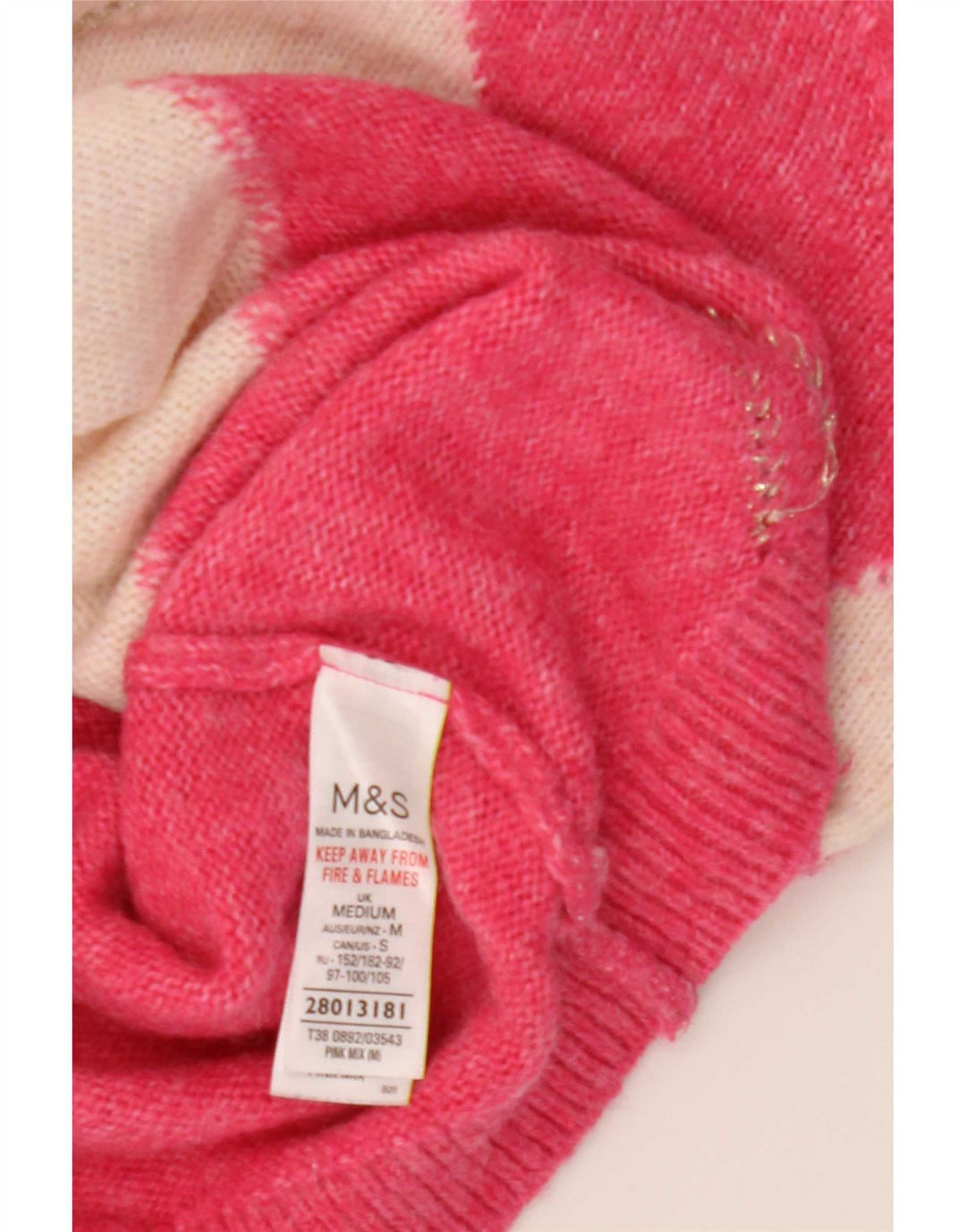 Maglione maglione a collo alto da donna Marks & Spencer UK 14 Rosa medio