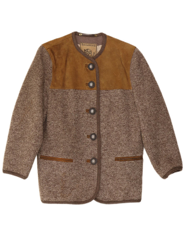 Giacca blazer vintage da donna a 5 bottoni UK 14 Colorblock marrone medio