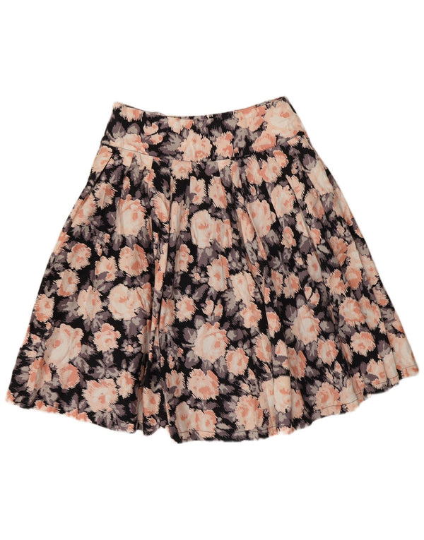 Gonna a pieghe da donna Laura Ashley UK 10 piccola W29 floreale multicolore