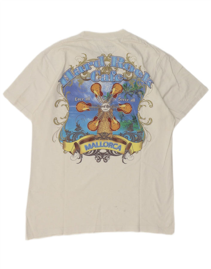 T-shirt grafica da uomo Maiorca Hard Rock Cafe, cotone bianco medio