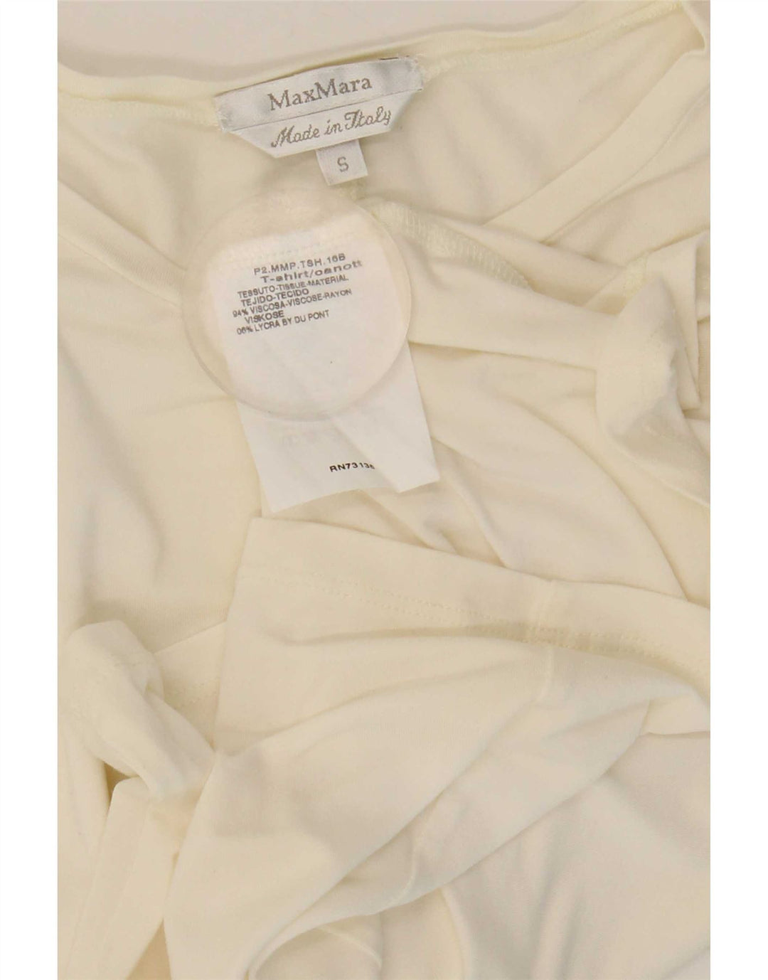 T-shirt da donna Max Mara Top UK 10 Small bianca in viscosa