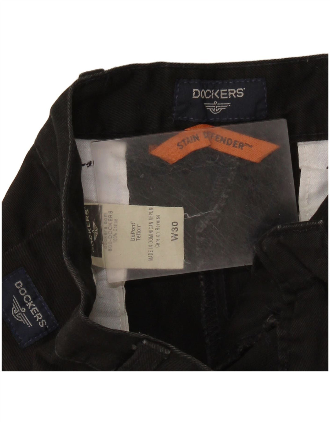 DOCKERS Pantaloncini chino con pegging da uomo Stain Defender W30 cotone nero medio