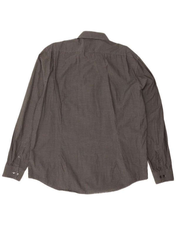Camicia slim fit da uomo Calvin Klein taglia 44 17 1/2 XL cotone a quadretti grigio