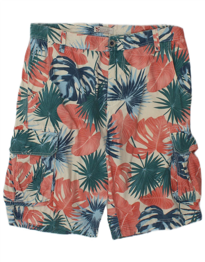 Pantaloncini cargo da uomo Zara EU 40 medi W31 cotone floreale multicolore