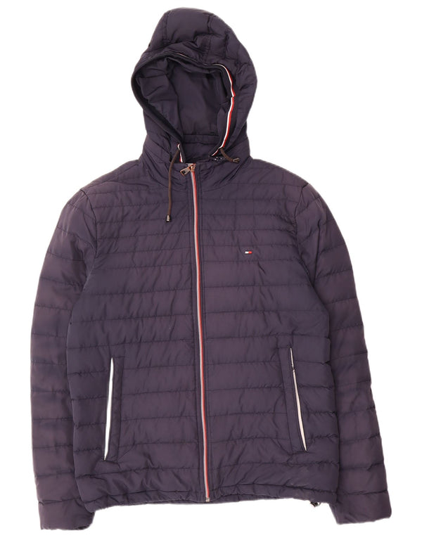Giacca imbottita con cappuccio da uomo Tommy Hilfiger UK 36 Small Poliestere blu navy
