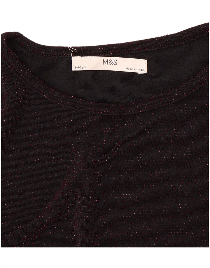 MARKS & SPENCER Girls Long Sleeve Blouse Top 9-10 Years Maroon