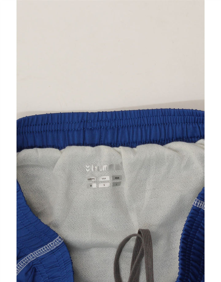 HUMMEL Mens Graphic Sport Shorts Medium Blue Colourblock Vintage Hummel and Second-Hand Hummel from Messina Hembry 