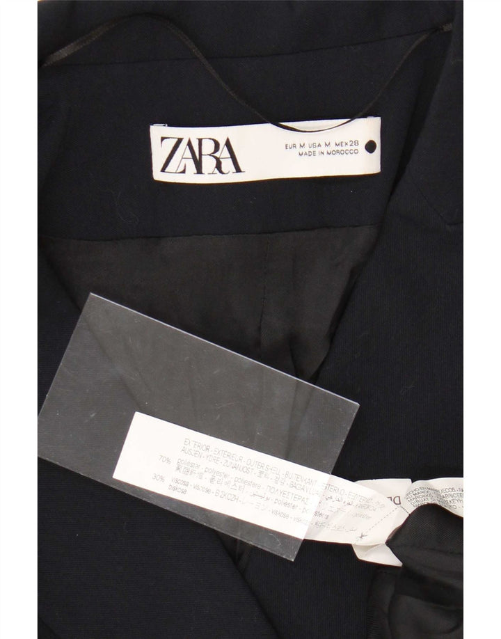 Cappotto doppiopetto da donna Zara UK 12 medio blu navy poliestere