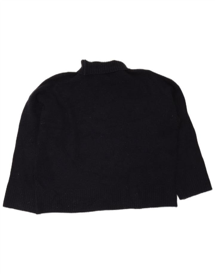 Maglione maglione a collo alto da donna Marks & Spencer UK 14 blu navy medio