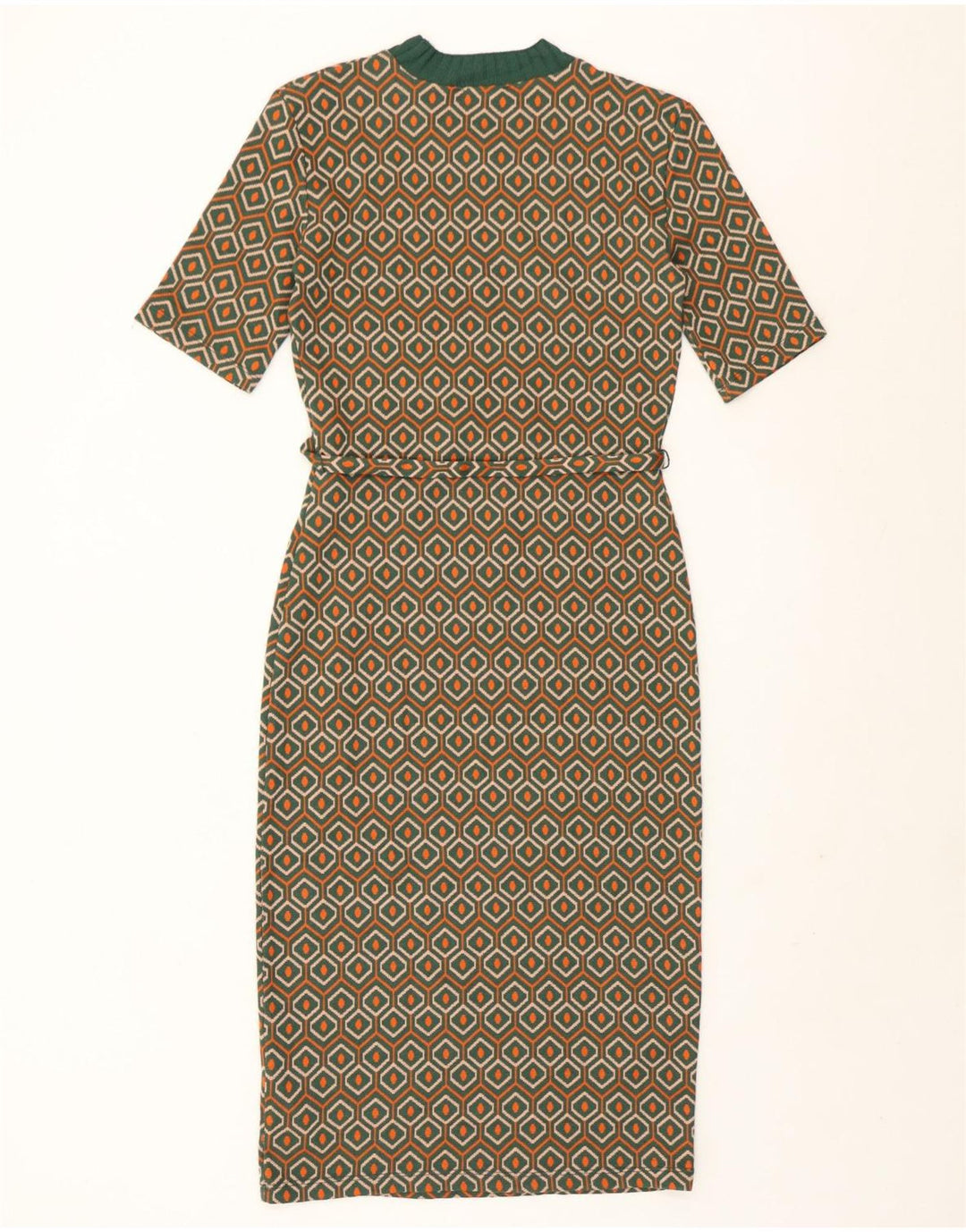 Abito tubino Zara da donna UK 10 piccolo poliestere geometrico verde
