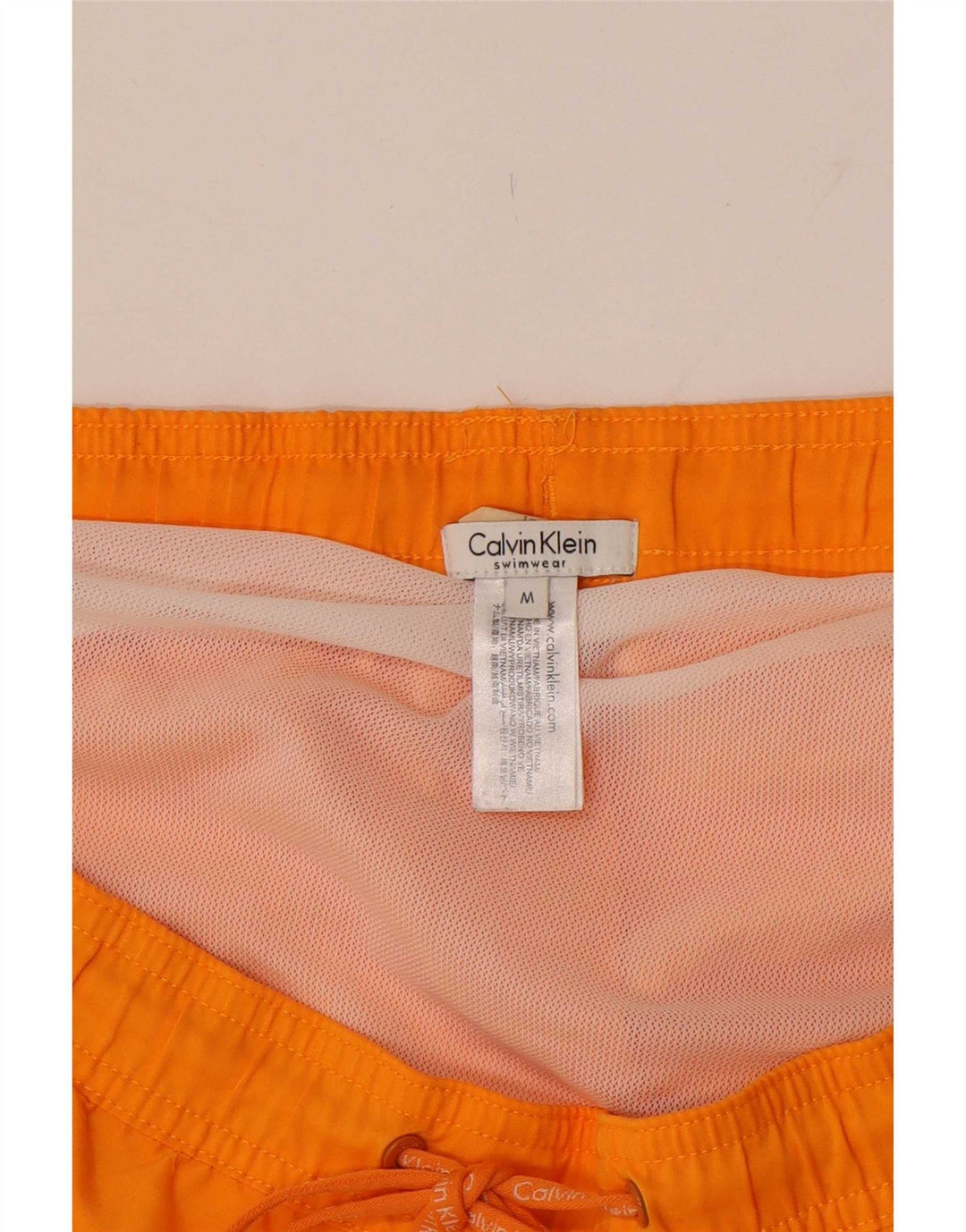 Pantaloncini da bagno con grafica da uomo Calvin Klein Medium Orange Colourblock