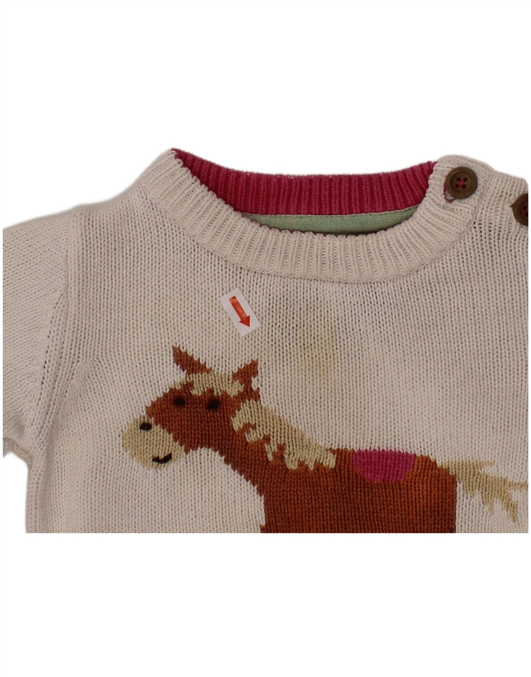 JOULES Maglione con scollo a barchetta per neonata 12-18 mesi bianco con stampa animalier