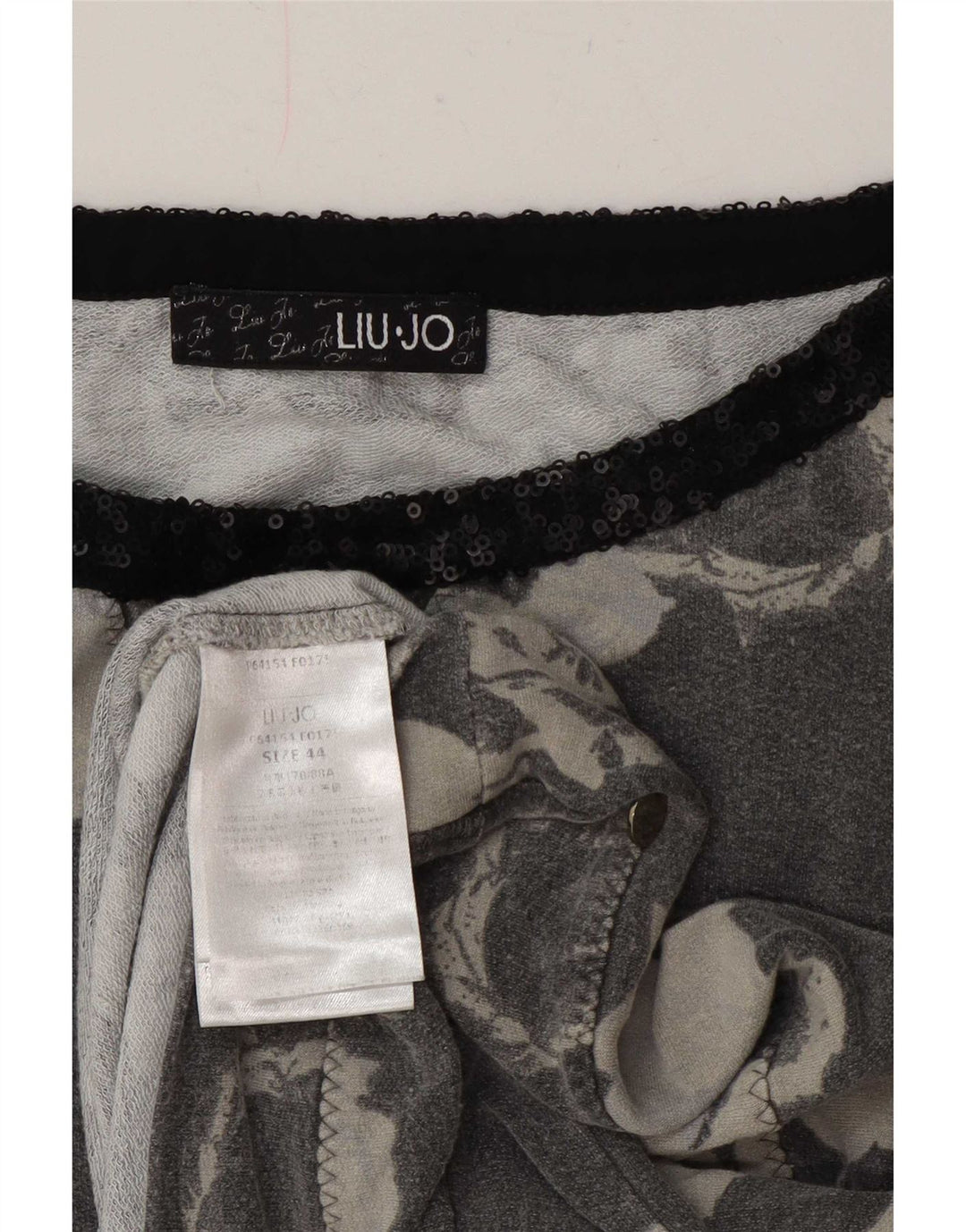 Blusa Donna Liu Jo Top IT 44 Viscosa Floreale Grigio Medio