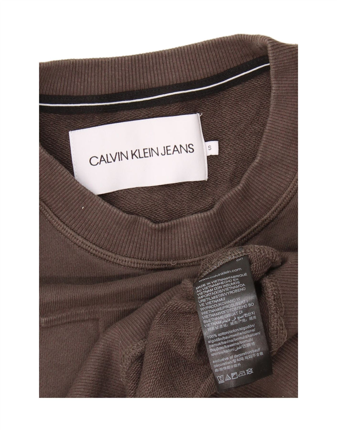 Calvin Klein Jeans Felpa grafica da uomo Maglione piccolo cotone grigio