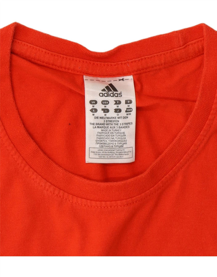 T-shirt grafica da uomo Adidas Top in cotone rosso medio