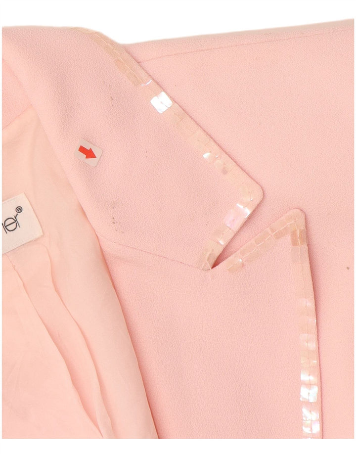 TOGETHER Giacca blazer da donna a 1 bottone UK 12 Poliestere rosa medio