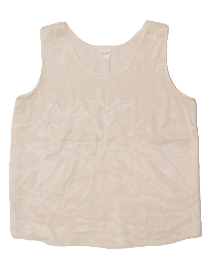 VINTAGE Womens Sleeveless Blouse Top EU 40/42 Medium White Polyester Vintage Vintage and Second-Hand Vintage from Messina Hembry 