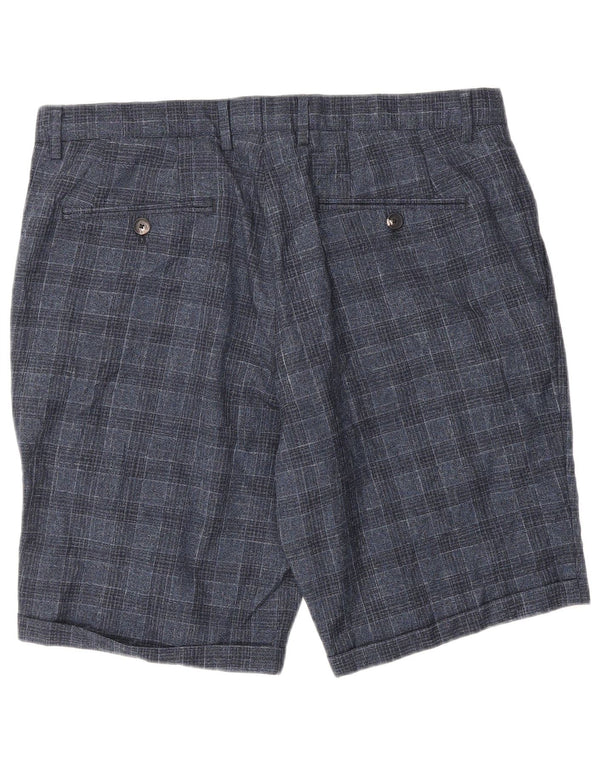 Pantaloncini chino da uomo Reiss W34 Large blu navy a quadri in lana