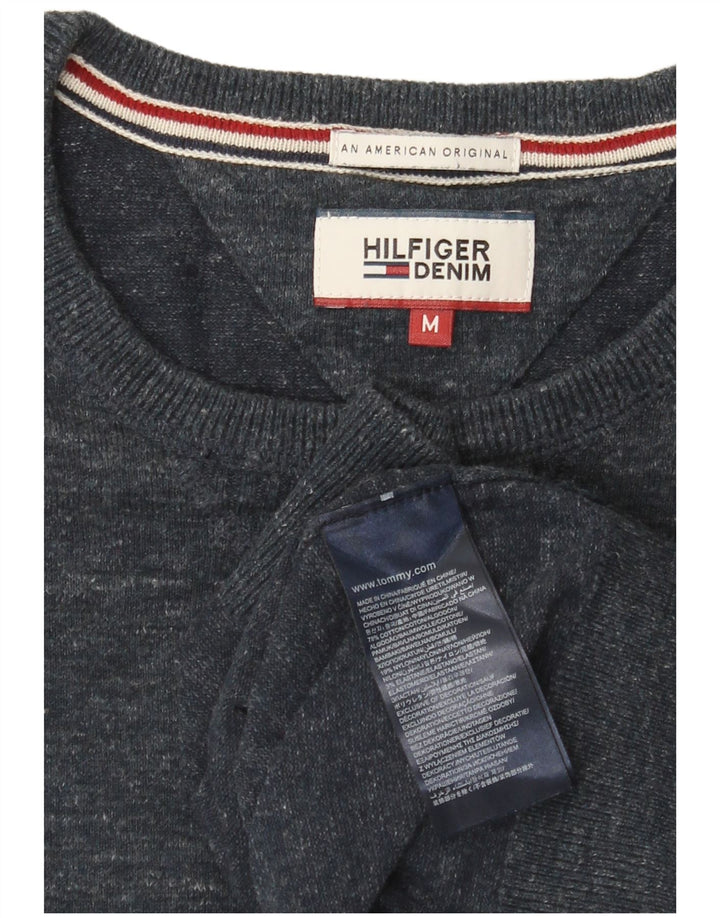 Maglione maglione girocollo da uomo Tommy Hilfiger medio blu navy screziato