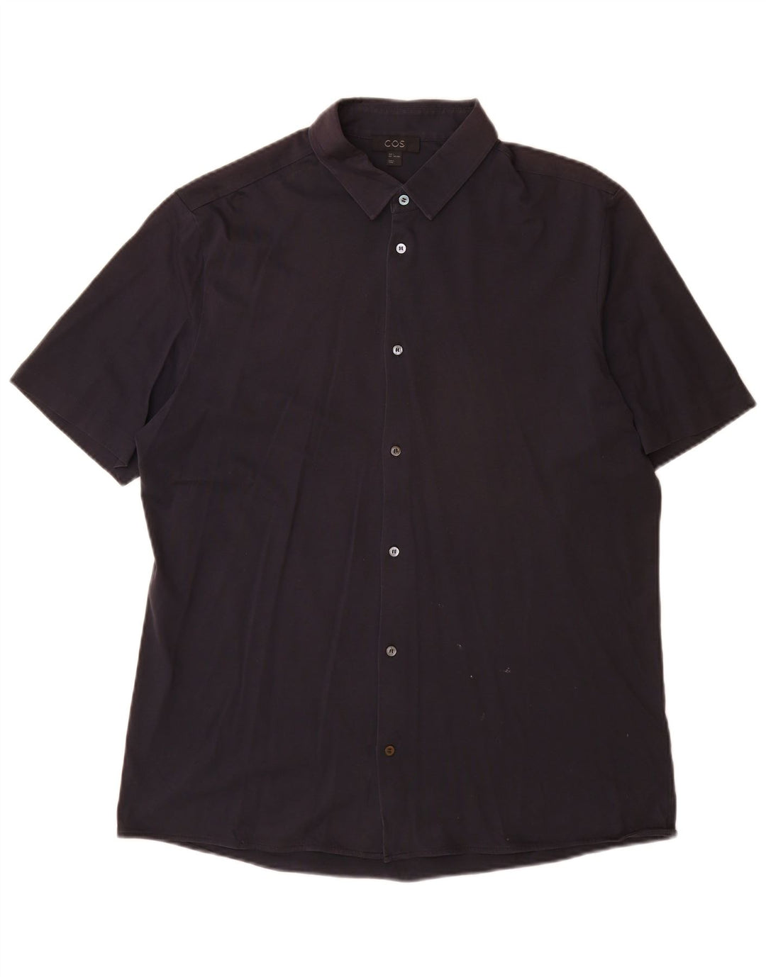 Camicia Cos da uomo a maniche corte grande in cotone blu navy