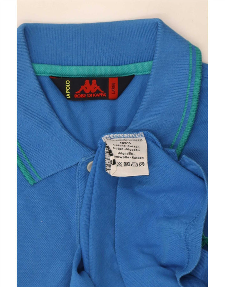 Polo Kappa Uomo Large in cotone a righe blu