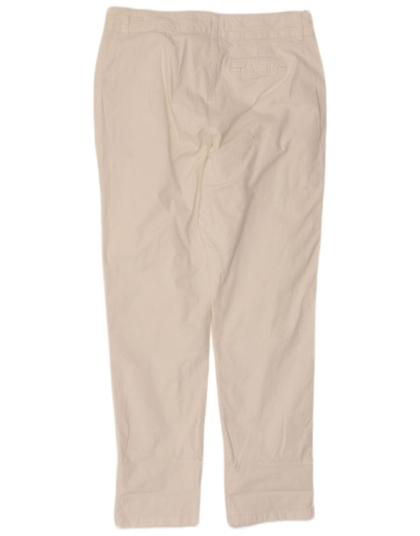 M&Co Womens Slim Chino Trousers UK 14 Large W34 L29 White Cotton