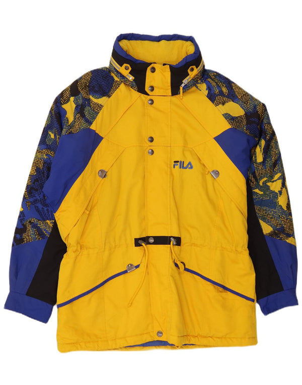 Giacca da sci Fila da uomo con vestibilità ampia con cappuccio IT 54 Large Yellow Colourblock