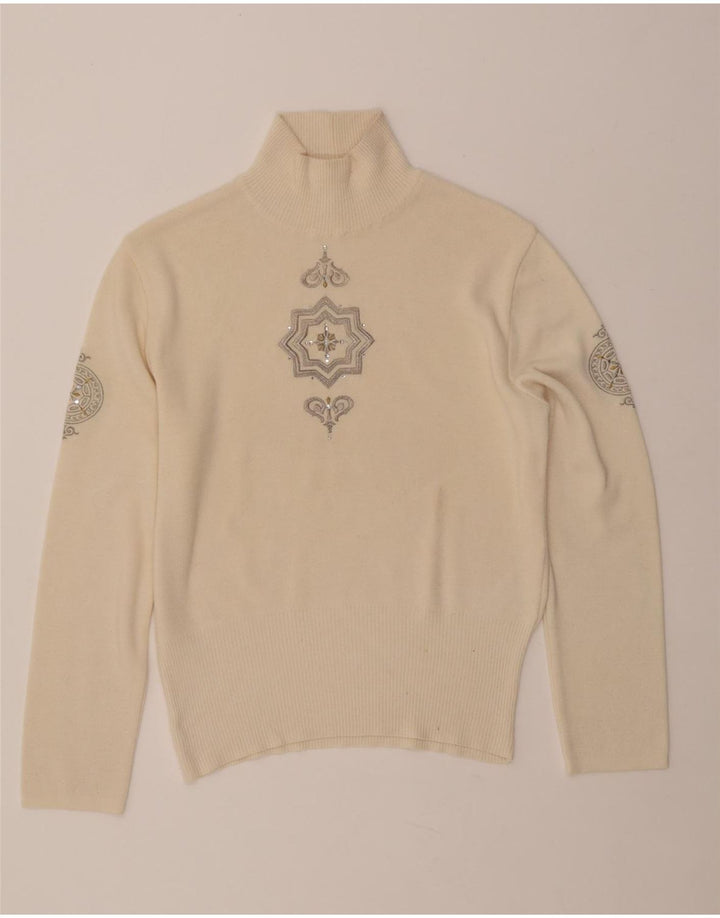 BOGNER Maglione da donna con collo alto e maglione UK 16 Lana Paisley beige grande