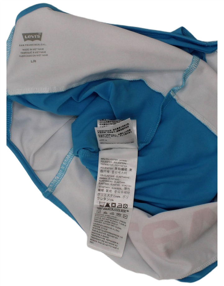 Levi's Costume da bagno grafico da donna, grande, sportivo in poliestere blu