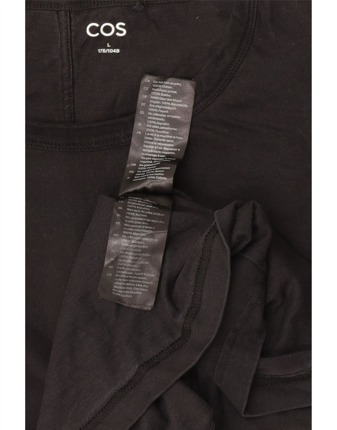 Cos Top da uomo a maniche lunghe in cotone grigio grande