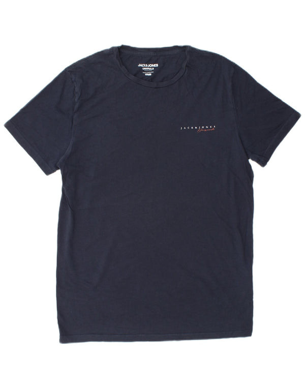 JACK & JONES T-shirt da uomo vestibilità regolare Top Large in cotone blu navy